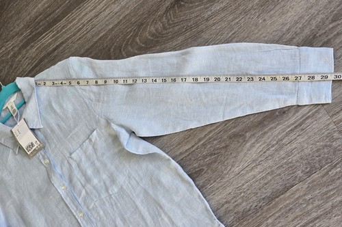 H&M Women's Blue Button Down 100% Linen Shirt. Size M. - Picture 8 of 15