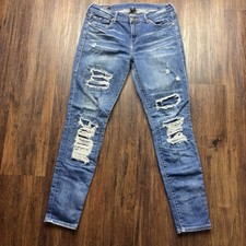 True Religion Halle Mid Rise Super Skinny Jeans Medium Wash Women  s Size 29