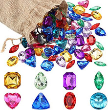 100 Pcs Pirate Jewels Gems for Kids Plastic Fake Toy Gemstones Party Decor  Mul