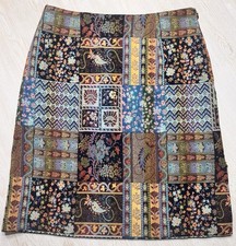 Harold  s Vintage 90s Tapestry Mini Skirt Womens 12 Patchwork Floral Boho