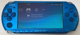 PSP 3000 Vibrant Blue / New Battery / Genuine Sony Charger / Region Free / 64 GB