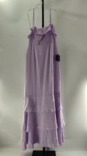 Lulus Lively Evenings Lavender Sleeveless Tiered Maxi Dress Basic Sleeved M