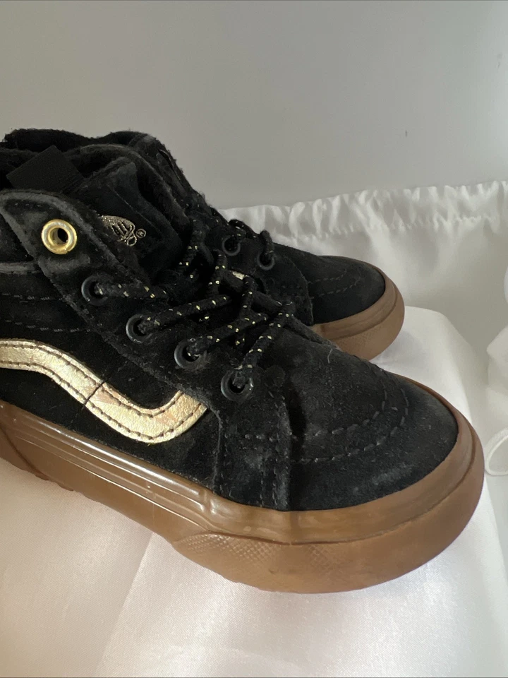 Vans Niño Pequeño Sk8-Hi Cremallera MTE-1 Negro y Dorado Niño Pequeño Talla 6 Cremallera Trasera Foto 3 de 4