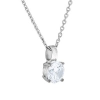 Collier 925 Silber Rhodiniert Zirkonia Weiß 45Cm Damen Halskette Schmuck NEU