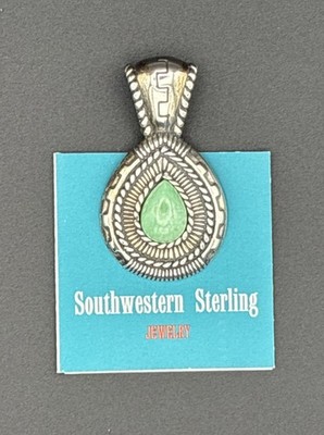 Vintage Carolyn Pollack 925 Teardrop Turquoise Pendant #CPP38