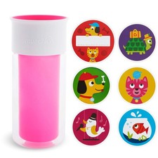 Munchkin  Miracle  360 Insulated Sippy Cup, Includes Stickers 9 Ounces, Pink