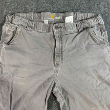 Carhartt Relaxed Fit Gray Canvas Work Pants Mens 40x30 Utility 102291-039 Rugged
