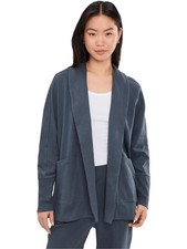 Pact Size S/L 100 Organic Cotton Airplane Wrap Cardigan Pockets Steel Blue