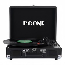 Boone Excursion 3-Speed Suitcase Turntable Vinyl Record Player Built-in Speakers