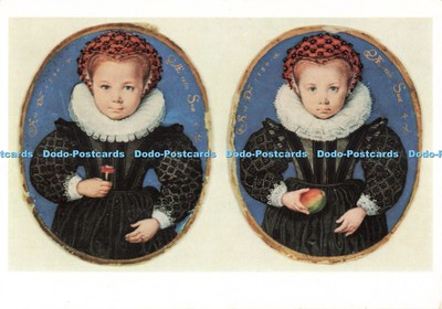 D252990 Victoria und Albert Museum Miniatur Porträts zweier kleiner Mädchen Krone