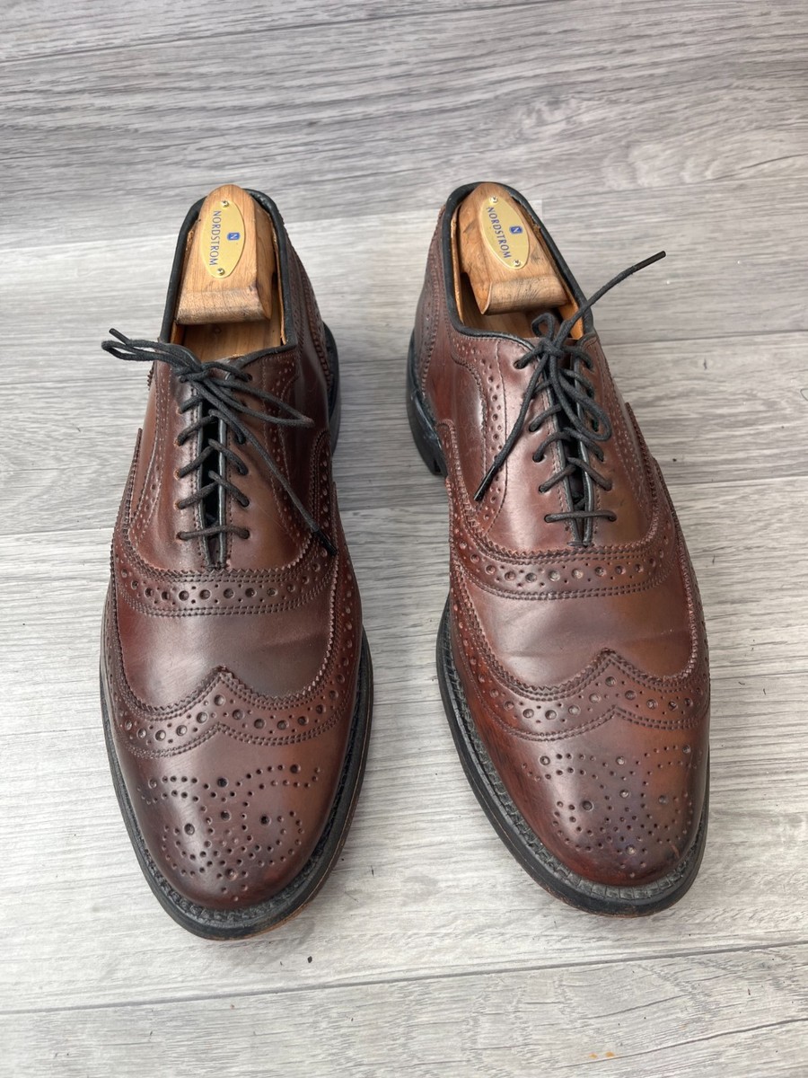 Allen Edmond cambridge shell cordovan wingtip oxford brown leather