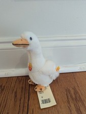 Steiff Goose 057557 16 Cm Plush Germany Button Flag Chest Hang Tag