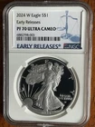 2024 W AMERICAN SILVER EAGLE NGC PF70 EARLY RELEASES