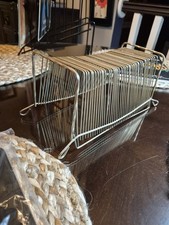 Vintage 1960's silver Tone Wire Albums 45 Vinyl Record Holder Rack