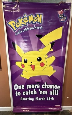 RARE 2000 Pokemon Pikachu Burger King Kids Meal Store Display Banner Sign 36x72