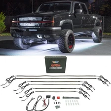 LEDGlow 6pc White Flexible LED Truck Underbody Underglow Lighting Kit