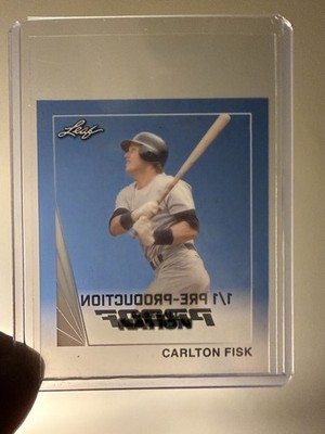 2026 LEAF! MINI! #1/1! PRE-PRODUCTION PROOF! BLUE-SEE-THROUGH! CARLTON FISK! HOF