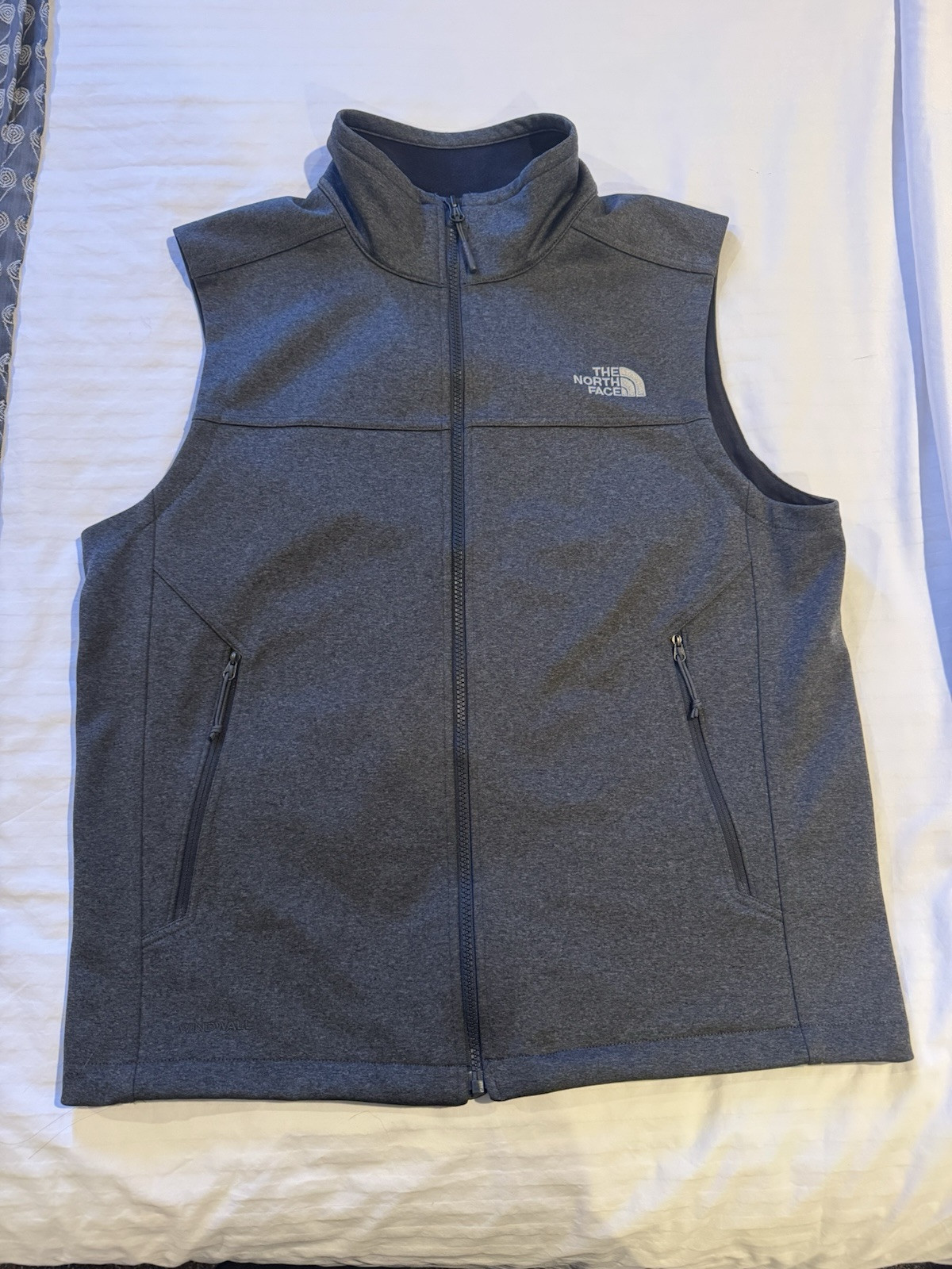 The North Face Men's Windwall Vest - Gray Full Zip - Size Medium