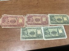 3 1951 50 Lire Banknote From Italy& 2 Lire Banknote Lot Italy Currency
