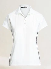 RLX Ralph Lauren Women Small Wicking Golf Polo White Tailored Fit Jacquard Shirt