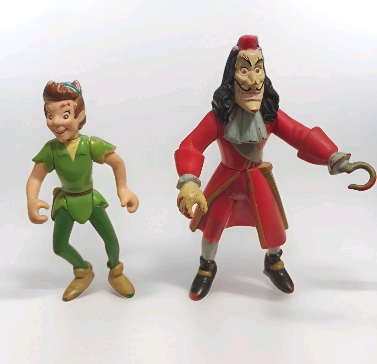 Lot of 2 action figures 15 cm PETER PAN articulated with CAPTAIN HOOK Disney