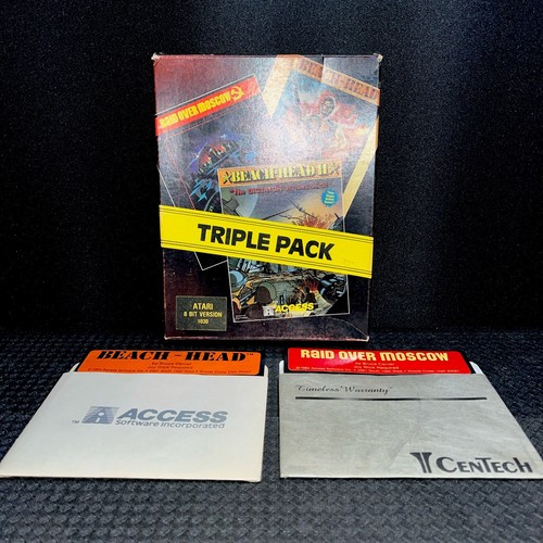 ATARI Raid Over Moscow/Beach Head 1&2 (400 800 XL XE) 1984 Complete box SET w/Ma - Picture 4 of 15