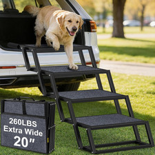 Dog Stairs for Large Dogs Extra Wide 20" with 5 - Step Dog Ramp Steps for Car Hi