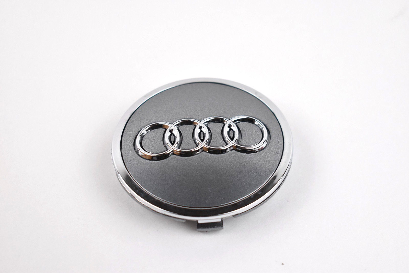 Audi 61mm (2.40") Gray Chrome Wheel Rim Center Wheel Cap Emblem 4M0601170