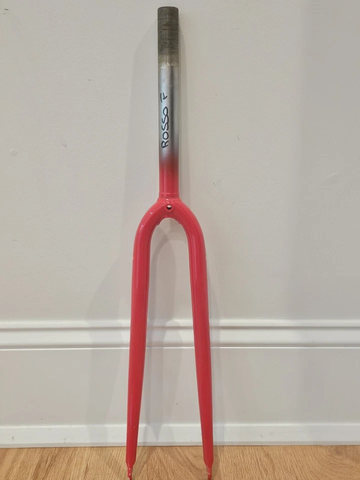 Horquilla de carretera de acero Columbus Casati 1" roscada, 700c, 225 mm de dirección, roja, vintage Foto 2 de 4