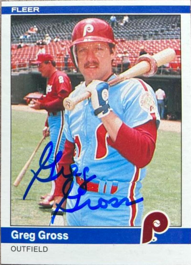 Greg Gross Autographed 1984 Fleer #31 Philadelphia Phillies Card