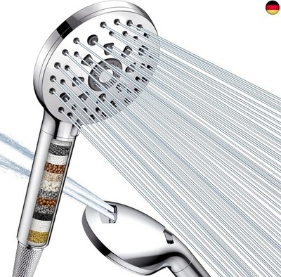 Digiroot Duschkopf mit Filter, 15 Filtration, Duschbrause mit Schlauch 1,5M,