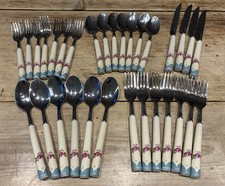 Cutlery Set Farmhouse Design, Knives, Forks And Spoons Used Good Condition