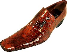 PABLO PICASSO MEN'S SLIPPER CROCODILE GENUINE LEATHER LEATHER SOLE BROWN 39