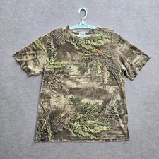 Realtree Men Shirt XL Camouflage Short Sleeve Logo Cotton Polyester