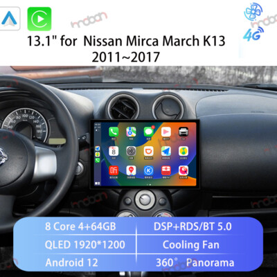 13.1'' Android 12 for 2011-2013 Nissan Mirca March K13 Car Stereo Radio NAVI 4G