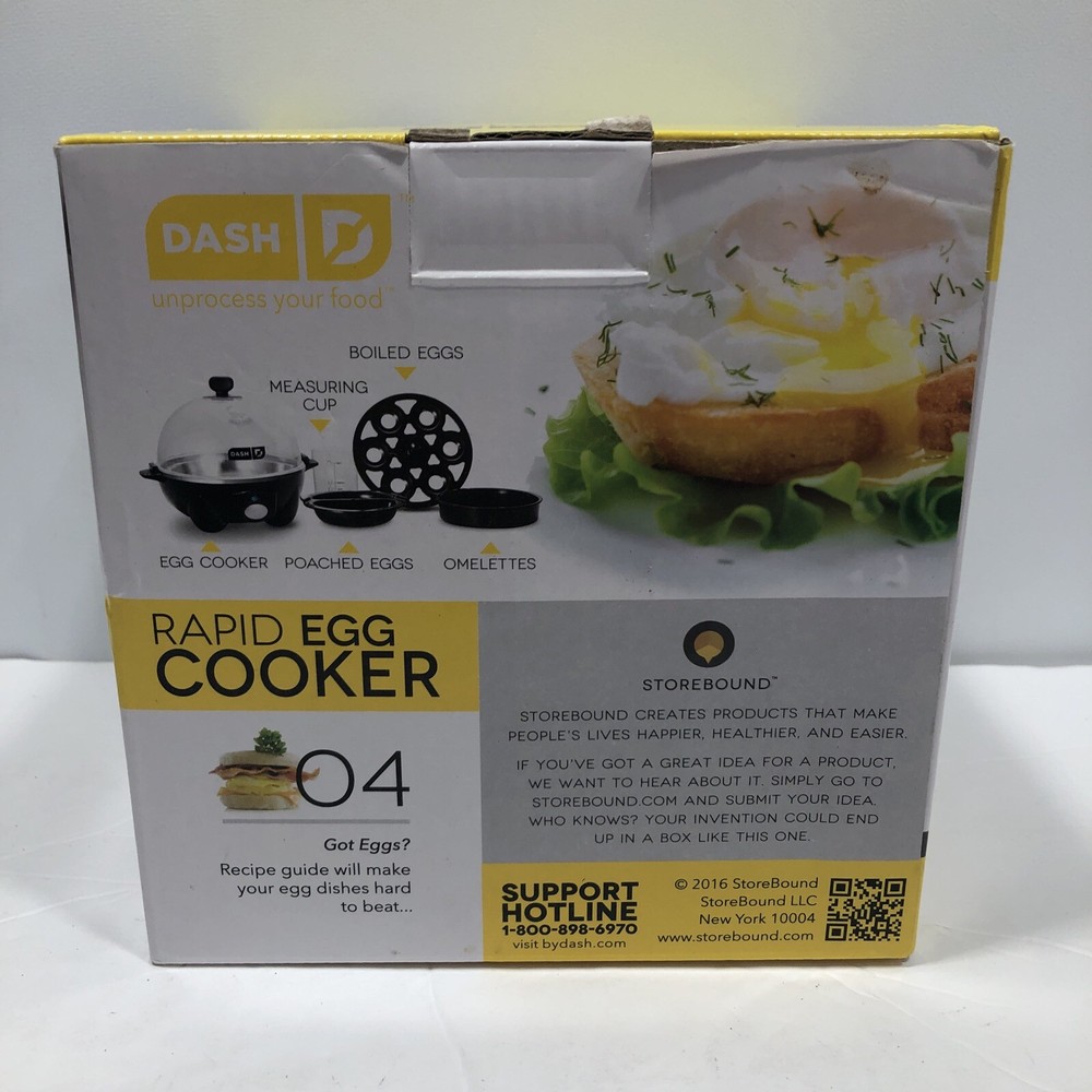 Dash DEC005BK Rapid Egg Cooker – 6-Electric Poacher, Steamer & Boiler in Black Dash DEC005BK Rapid Egg Cooker – 6-Electric Poacher, Steamer & Boiler in Black