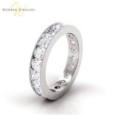 2.3ctw Cushion Diamond Channel Set Eternity Band 14K White Gold F-G/VS2 