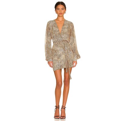 alexis wrap mini dress Alexis Marsci Brocade Wrap Mini Dress