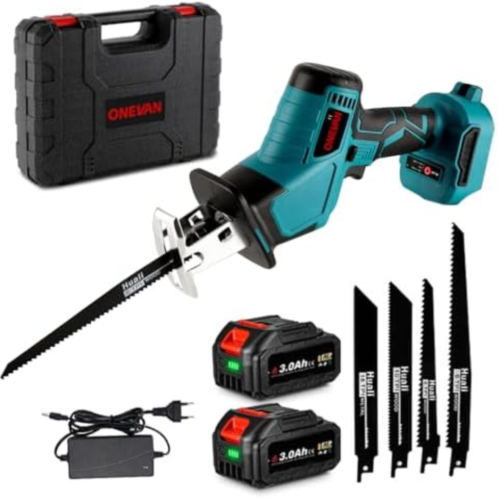 ONEVAN gattuccio a batteria, sega a gattuccio elettrico con 2 batteria da 3000 m