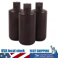 3Pcs 1L 1000ml Film Processing Chemical Storage Bottles Liquid Film Photo Brown