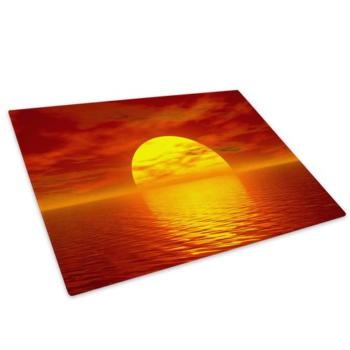 Orange Yellow Sunset Ocean Glass Chopping Board Kitchen Worktop Saver