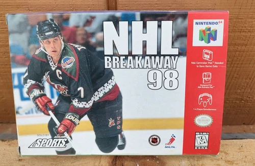 NHL Breakaway 98 vintage video game W/Box And Manual. Nintendo 64