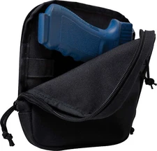 Black MOLLE Concealed Carry Safe & Secure Travel Gun Pouch