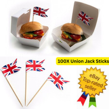 Flag Cocktail Sticks Steak Marker Flag 10cm Union Jack Cup Cake Toothpick Skewer
