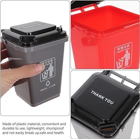 Mini Curbside Garbage Trash Bin Pen Holder Creative Recycle Can Set Penci 2 Pcs - Afbeelding 1 van 6