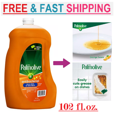 New Palmolive Antibacterial Dishwashing Liquid Dish Soap, Orange 