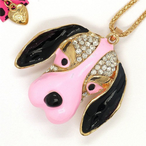 Betsey Johnson Gold Plated Crystal Enamel Beagle & Beagle Head Necklace - Bild 26 von 31