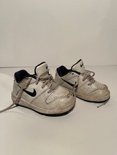 USED Nike White Navy Blue Toddler Shoes Size 5C Sneakers See Item Description 