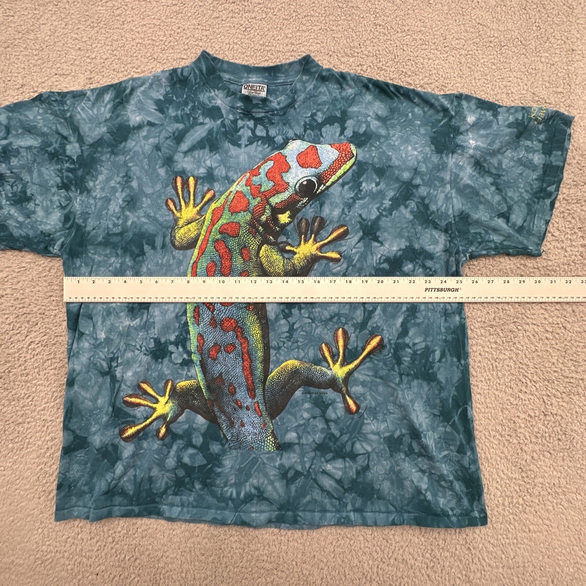 Vtg ONEITA Color Wear Mens 2XL Double Sided Textured Lizard Vtg ONEITA Color Wear Mens 2XL Double Sided Textured Lizard