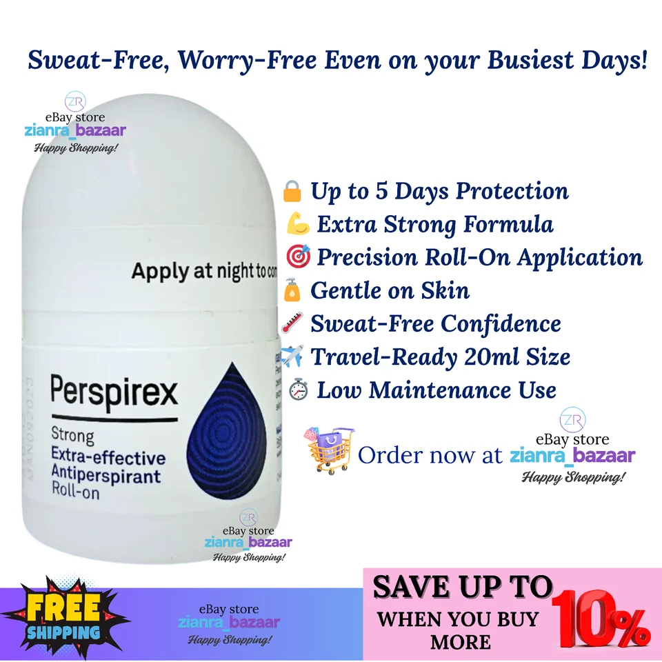 Perspirex Strong Extra-Effective Antiperspirant Roll On 20ml Sweat Odour Control - image 3 of 4